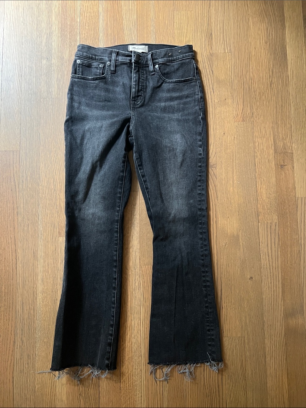 Madewell Black Washed Flare Jeans